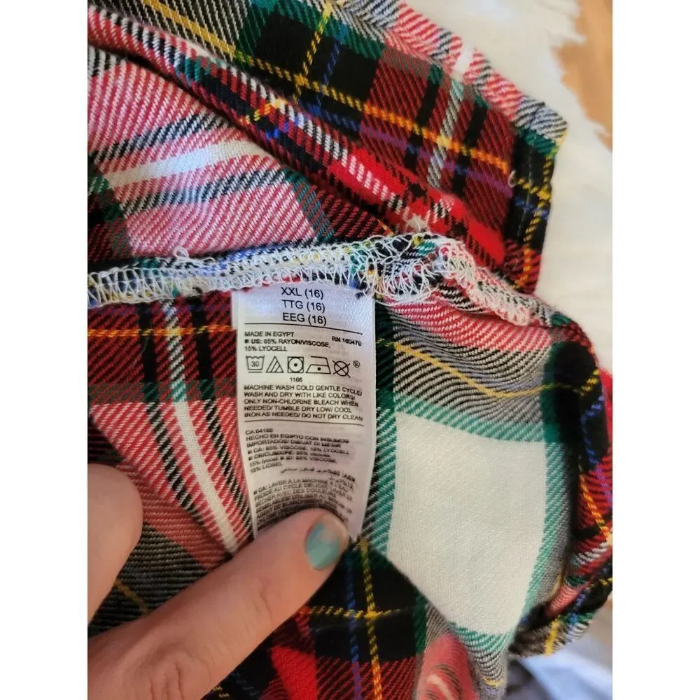 Old Navy Plaid Button Up Blouse Girls Youth Teen Size XXL (16)
